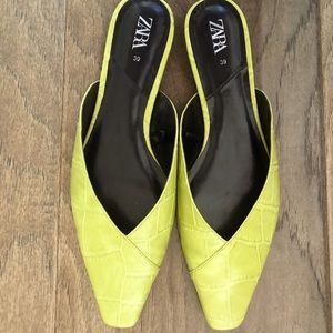 Zara lime green mules